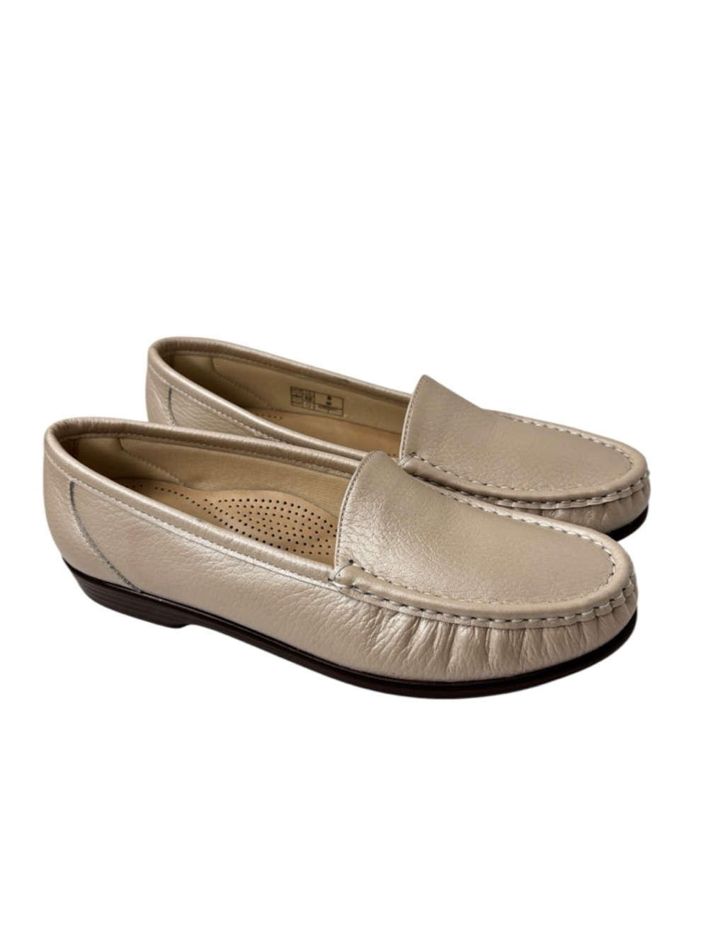 SAS Tripad Comfort Womens Shoe Size 8 M Loafer Slip On Ivory Pebbled Leather NEW
